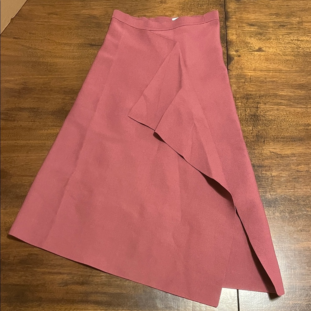 Aritzia Babaton Asymmetrical Pink Open Skirt Pink Burgundy